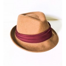 Brown wool fedora trilby hat Mujers Hombres Hat  eb-72439795